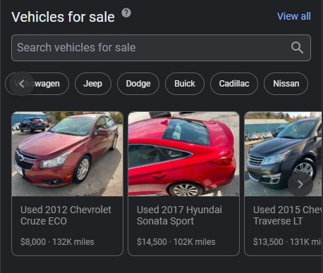 Google Cars for Sale | AutoRevo